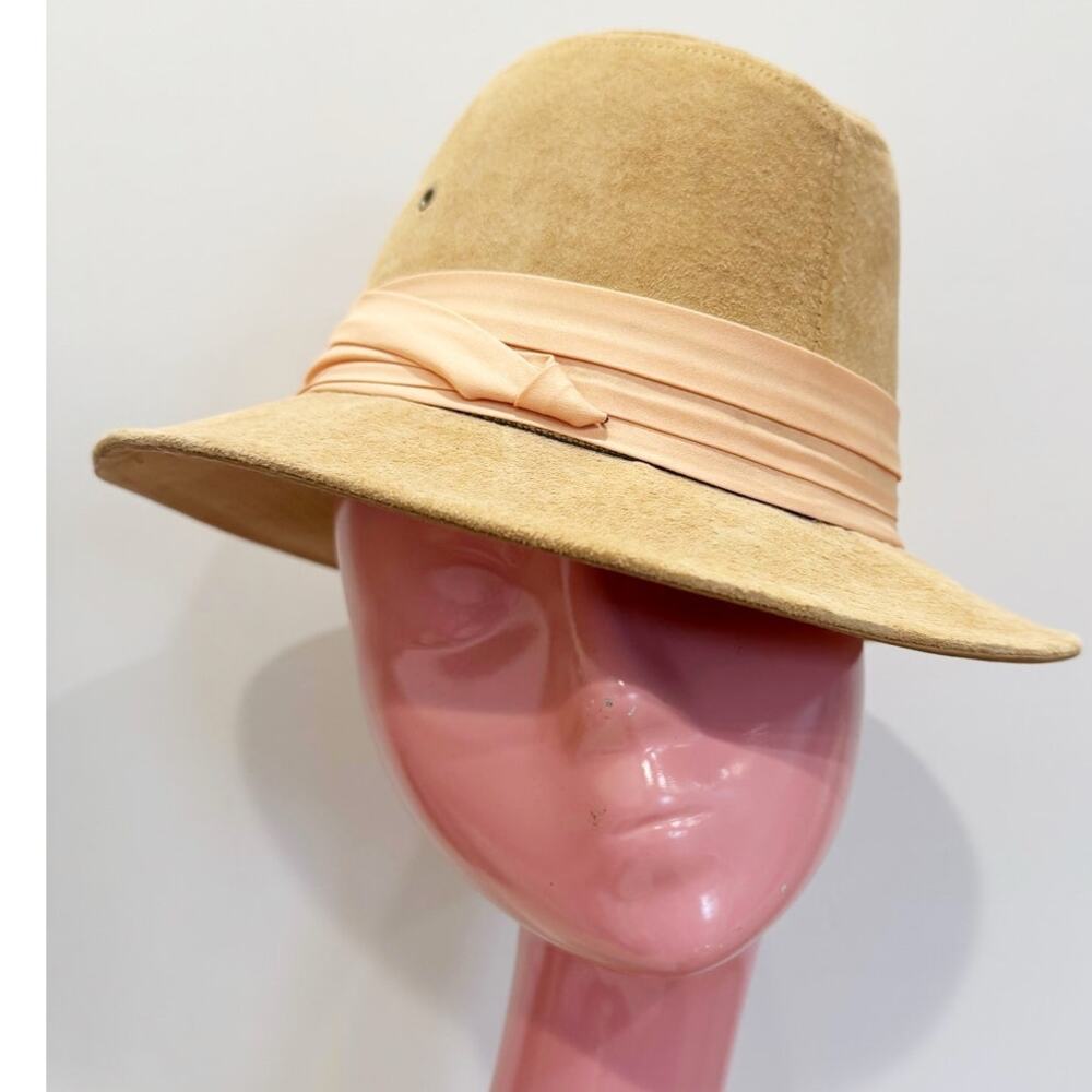 Vintage Stetson Genuine Suede Fedora Hat Size 7 1/4 (Medium–Large)